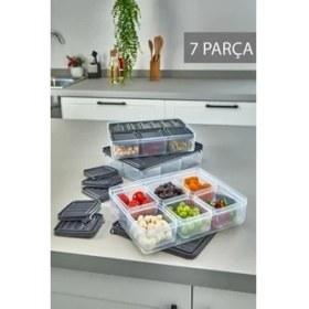 Resim Storemax 7 Bölmeli Sızdırmaz Saklama Kabı Kahvaltılık ve Buzluk Saklama Kabı Vakumlu Kapaklı Set 