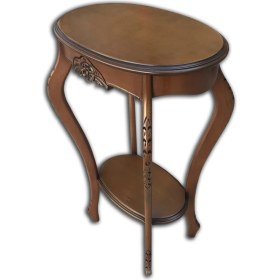 Resim Bengi Ticaret Fiskos Çiçeklik Oyma Oval Model Ihlamur Ağacı Ayak Parlak Ceviz Mdf Tabla El Yapım 