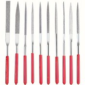 Resim 10 adet elmas mini elmas törpü seti, 140mm/5.5 inç, kırmızı saplı pratik törpü aracı, ahşap işleme törpüsü, iğne törpüsü, mücevher cilalama ve oyma küçük törpüler, ahşap, seramik, mücevher cilalama ve detay işi için uygun, ergonomik kırmızı sap, çeşitli küçük törpüler, taşlama araçları, küçük patlayıcı kauçuk bıçak, hassas mini kauçuk bıçak, zımpara malzemesi 