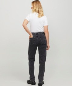 Resim Jjxx Yüksek Bel Bol Paça Straight Kadın Denim Pantolon 12229026 Siyah 