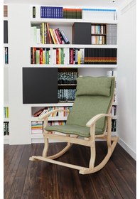 Resim Mobildecoaş Mobildeco Padişah Ahşap Sallanan Sandalye Yeşil - Doğal Yeşil 