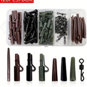 Resim 120 Parça Sazan Balıkçılık Aksesuarları Seti, Sazan Balıkçılığı Dönerler Kurşun Klips, Karışıklık Önleyici Kılıflar, Hızlı Değiştirme Dönerleri, Saklama Kutulu Sazan Balıkçılığı Takım 
