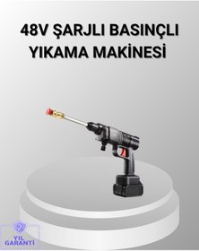 Resim 48v Kablosuz Yıkama Makinesi - 2 Pil, Köpük Tankı Ve Ayarlanabilir 