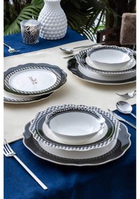 Resim Acar Adena 6 Kişilik 24 Parça Yemek Takımı Renkli 