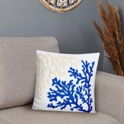 Resim Nuvomon Mercan Desenli Punch Kırlent - 43x43 cm 