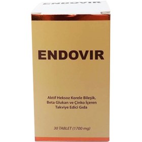 Resim Endovir Aktif Heksoz Korele Bileşik Betaglukoan ve Çinko İçeren Takviye Edici Gıda 1700 mg 30 Tablet 