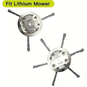 Resim Xuweiwei 2 Adet Yüksek Kaliteli Dönen Çim Budama Fırçası 3 Ve 6 Bıçaklı Ayarlanabilir Uzun Ömürlü 