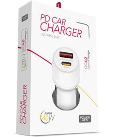 Resim Powerway Cc40 40w Hızlı Şarj - Usb Ve Pd Çıkışlı Araç Şarj Aleti Çakmaklık Qc 4.0 