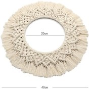 Resim Teltree El Yapımı Bej Nordic Desenli Polyester Duvar Battaniyesi - Odalar İçin Z150a Ev Dekoru 