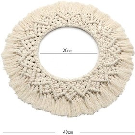 Resim Teltree El Yapımı Bej Nordic Desenli Polyester Duvar Battaniyesi - Odalar İçin Z150a Ev Dekoru 