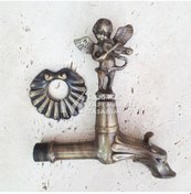 Resim Antik Eskitme Melek Figürlü Musluk - Ejderha Başlı 
