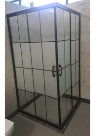 Resim Duşakabin 6mm Cam Kare 100x100 Cm H:190cm - Karolaj Desenli Cam Diğer 