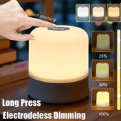 Resim Yatak Odası için Dokunmatik Lamba ile 3 Renkli Ayarlanabilir LED Lamba, 800mAh Pil İşletimli Kablosuz Lamba, Ruhsal Aydınlatma Hafifliği Lambası Şarj Edilebilir Lambalar Yatak Odası ve Komodin için Kablosuz Lambalar 