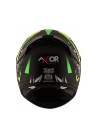 Resim Axor Rage Trogon-E CE2205 DOT FMVSS218 Motosiklet Kaskı Siyah - Yeşil - Sarı 