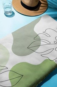 Resim Dijital Baskı Plaj Deniz Havlusu Yaprak Desenli Peştamal HVL0184 