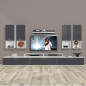 Resim Decoraktiv Ekoflex 8da Mdf Tv Ünitesi Tv Sehpası - Beyaz - Antrasit 