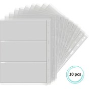 Resim Premium 10 Yaprak x3-Cep Banknotu, Para Albümü Değer Paketi - Tüm Bağlayıcılar için Evrensel Uygunluk, Koleksiyoncu Seçimi, Arşivleme, Yüksek Netlik, Su Geçirmez, Banknotlar ve Madeni Paralar için Çok Amaçlı Depolama 