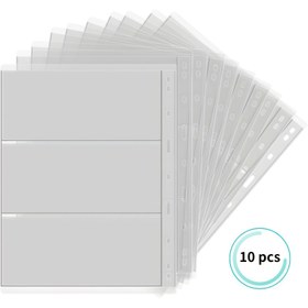 Resim Premium 10 Yaprak x3-Cep Banknotu, Para Albümü Değer Paketi - Tüm Bağlayıcılar için Evrensel Uygunluk, Koleksiyoncu Seçimi, Arşivleme, Yüksek Netlik, Su Geçirmez, Banknotlar ve Madeni Paralar için Çok Amaçlı Depolama 