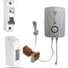Resim Feyza Design Bakır Rezistanslı Elektrikli Şofben Aydın Derya, Sigorta ve Kutulu Paket 