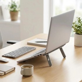 Resim TKÇ 2 Kademeli Katlanabilir Laptop Standı - Kendiliğinden Güçlü Yapışkanlı, Ergonomik tablet 