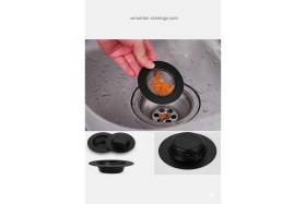 Resim Feyza Design 9 cm Siyah Paslanmaz Çelik Lavabo Süzgeci, Dayanıklı ve Şık Tasarım 