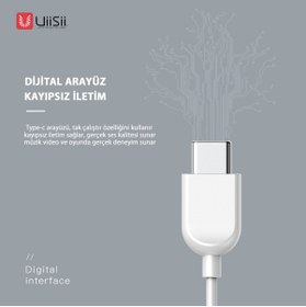 Resim uiisii kulakiçi type-c girişli kablolu kulaklık 