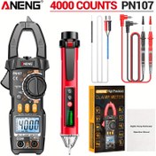 Resim ANENG PN107+VC1010 Dijital Kelepçe Metre Multimetre, AC 600A Amper Gerilim Test Cihazı, NCV Algılama, Diyot ve Sıcaklık Frekans Ölçümü ile Ampermetre - Pil Dahil Değil 
