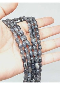 Resim Bileklik Boy Yarım Dizi Spektrolit Taşı Arpa Kesim 6 8.5mm 51298 18cm Uzunluğundadır Çok Renkli 