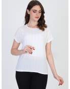 Resim Ella Camelia Kadın İşlemeli Bluz 19E093 Ekru 