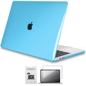 Resim Apple 13" Macbook Air A2337 M1 Kristal Mavi Kılıf Koruyucu + Ekran Filmi Codegen