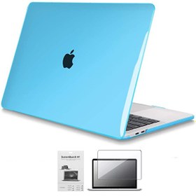 Resim Apple 13" Macbook Air A2337 M1 Kristal Mavi Kılıf Koruyucu + Ekran Filmi 