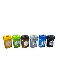 Resim Sağlam Plastik Sıfır Atık Kutusu - Geri Dönüşüm Kutusu 6'lı Set 60 Lt Diğer 