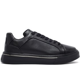 Resim Derimod Erkek Siyah Bağcıklı Kalın Tabanlı Deri Sneaker,Kışlık Spor Ayakkabı 25WFD685218 