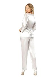 Resim Faal Saten Dantel Uzun Kollu Pijama Takım 4601 001 