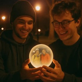 Resim Glass Video Sphere - Playable Video Gift Sphere | Valentine's Day &amp; Birthday &amp; Christmas - White 