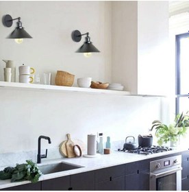 Resim Riolight Retro,vintage, Siyah Mafsallı 1xe27 Mutfak İçin Metal Ap Siyah 