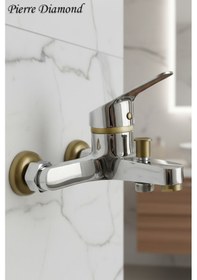 Resim 56623 Banyo Bataryası Duş Musluğu Musluk Armatür Siyah Beyaz Krom Gold Altın - Krom 