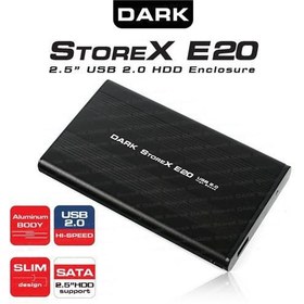 Resim Dark DK-AC-DSE20 StoreX E20 2.5 inch SATA USB 2.0 Alüminyum Harici Harddisk Kutusu 