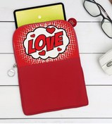 Resim Bk Gift Gift Pop Art Tasarımlı Taşınabilir Koruyucu Tablet Kılıfı & Organizer Çanta - Kırmızı-5 