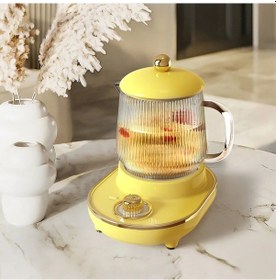 Resim 600ml Çok Fonksiyonlu Mini Sağlık Pot Elektrikli Güveç Fincan Çay Makinesi Yellow Gift Set Eu Plug Sarı 