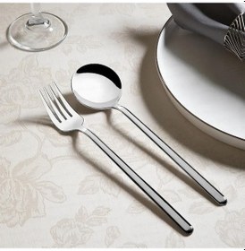 Resim Nehir Sofia Çatal Kaşık Bıçak Seti - 24 Parça Çatal Kaşık Bıçak Seti Takımı 6 Kişilik Gri 