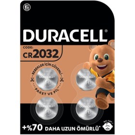 Resim Duracell Özel 2032 Lityum Düğme Pil 3v, (CR2032), 4’lü Paket 