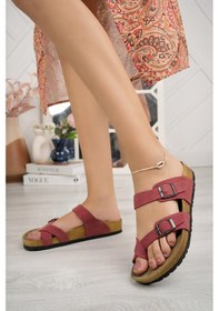 Resim Khayt Angel Anatomik Parmak Arası Günlük Kadın Terlik Kırmızı 