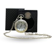 Resim ForWhat Büro Ev Ofis Hediyesi için Kutulu Silver Barok Stil Köstekli Saat 