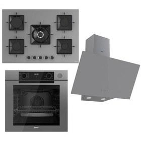 Resim Ferre Steamart-Fryart Serisi Gri Ankastre Set SS038 - QEP64CPR - D079 