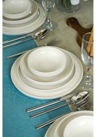 Resim Heda Porselen Rüya Kırık Beyaz 24 Parça 6 Kişilik Porselen Yemek Takımı 