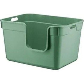 Resim 54x40x32 Cm Yeşil Yarı Açık Kedi Tuvaleti, Kolay Kullanım Açık Ahşap 