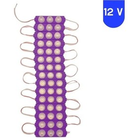Resim 12 Volt 3 Watt 3 Lensli Mor 3030 Smd Led Modül Ip65 10 Adet Modül 