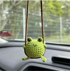 Resim Gonulella Amigurumi Kurbağa Salıncakta Araba Dikiz Aynası Süsü 