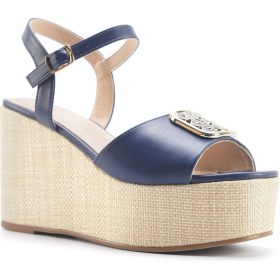 Resim Nine West Monnı 5fx Lacivert Kadın Dolgu Topuk Sandalet 